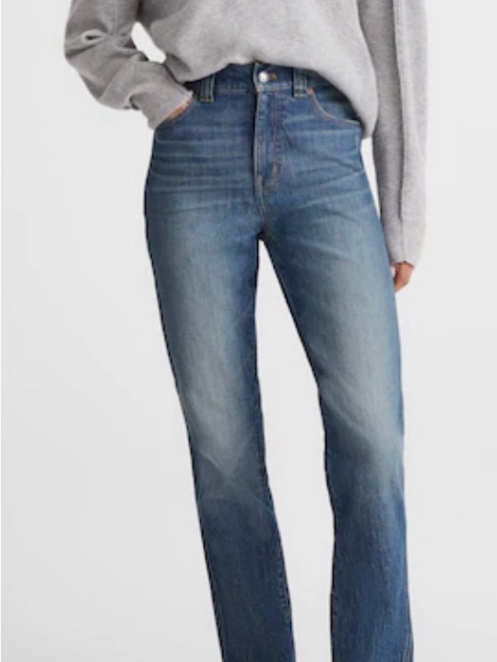 Madewell Perfect Vintage Cropped Ankle Straight Leg Mid Waist Jeans Size 28
